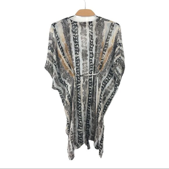 * Diane Von Furstenberg 100% Silk Lima Snake Kaftan Tunic Size P (Small) - Picture 3 of 6